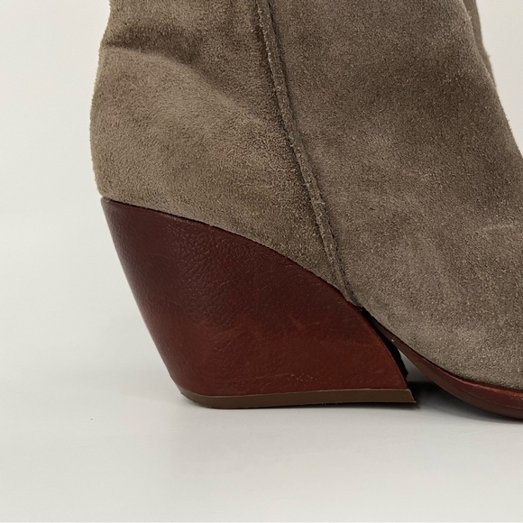 Kork Ease 7.5 Natalya Booties wedge Suede Taupe 0390 medium tan - Picture 2 of 12